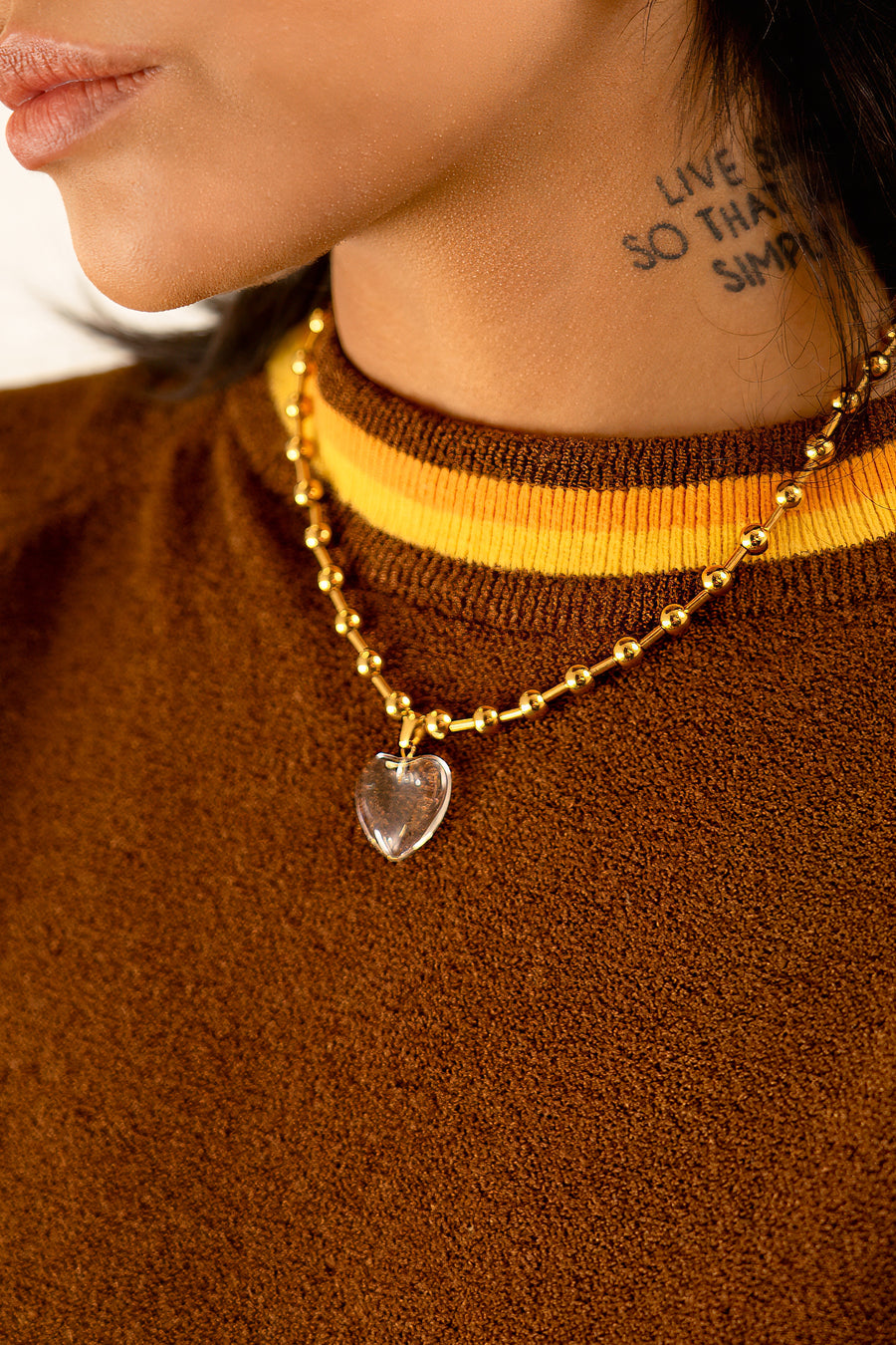 Die Heart Necklace Gold