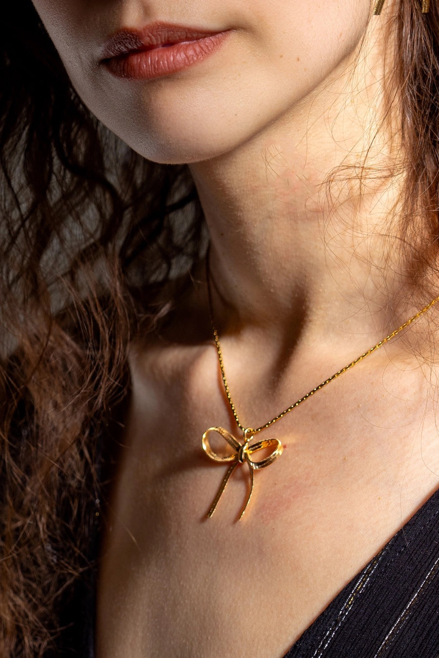 The Bow is Mine Necklace in Gold
