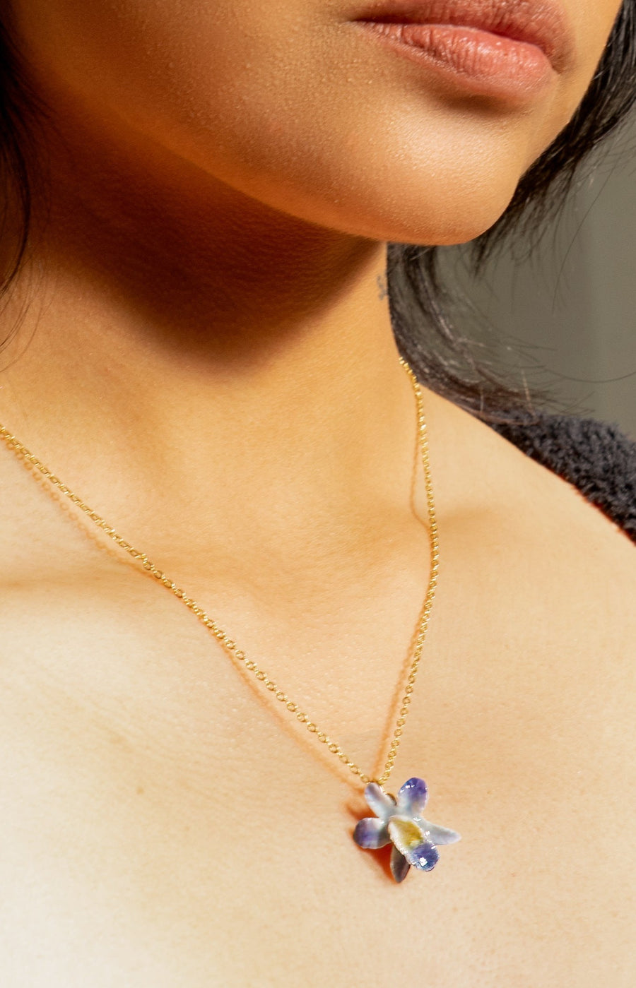 Earth Angel Orchid Necklace in Violet