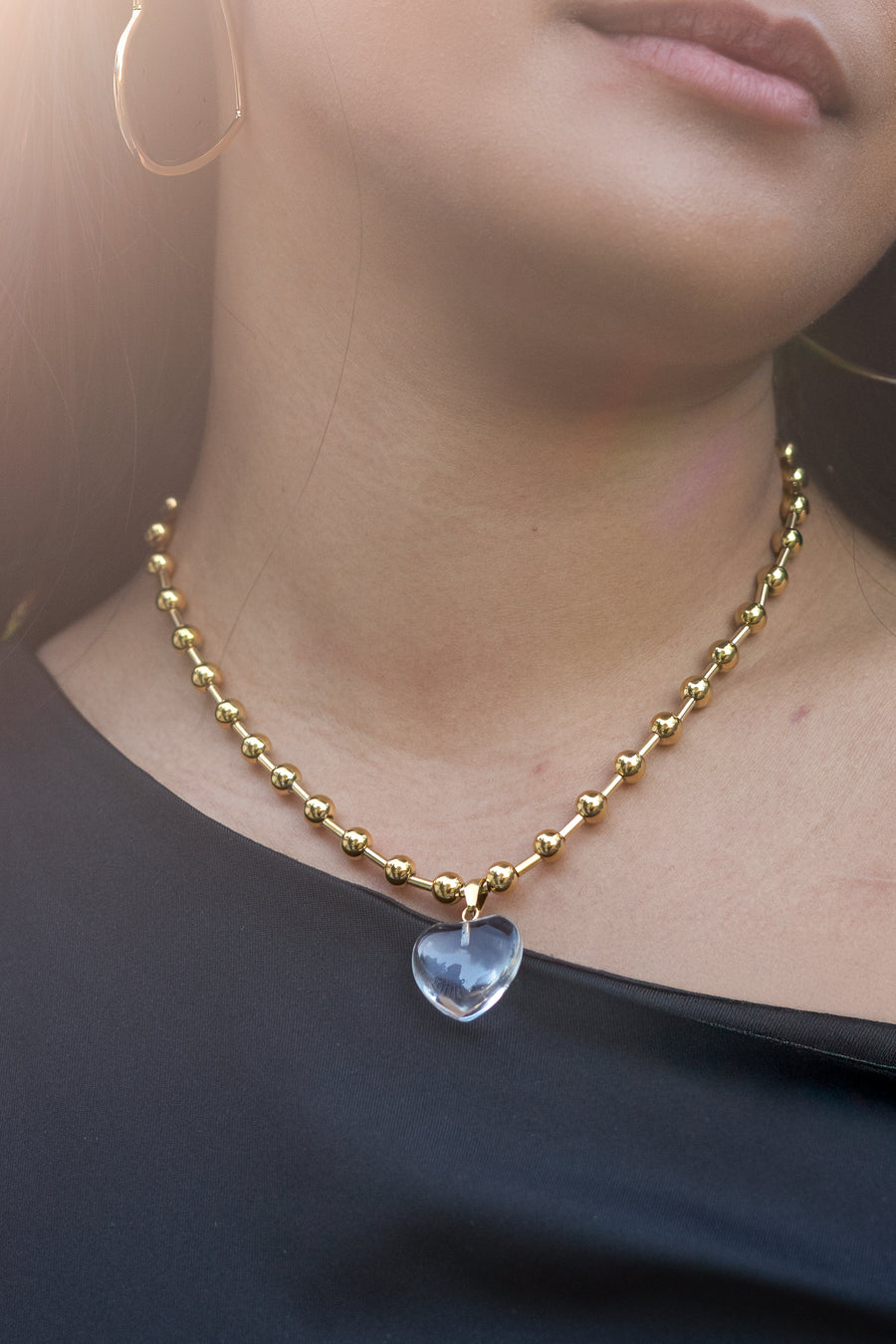 Die Heart Necklace Gold