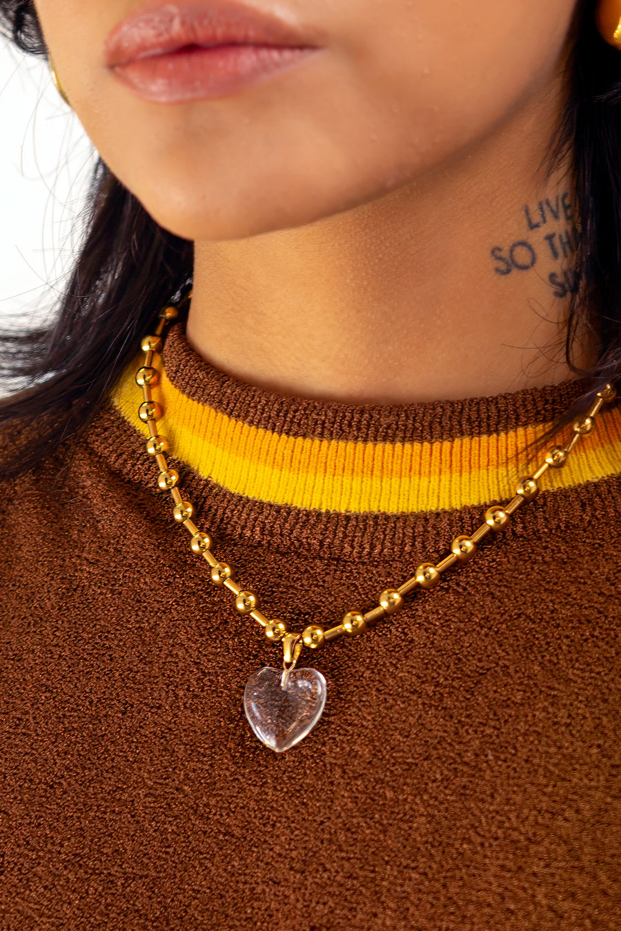 Die Heart Necklace Gold