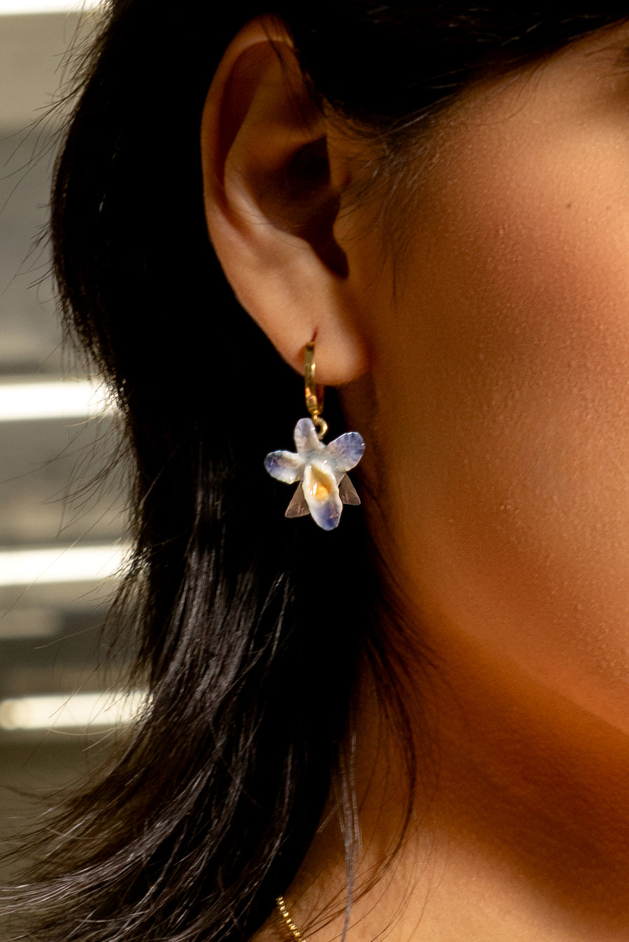 Earth Angel Orchid Hoops in Violet