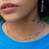 Burnett Set Lavender Daisy Earring + Necklace