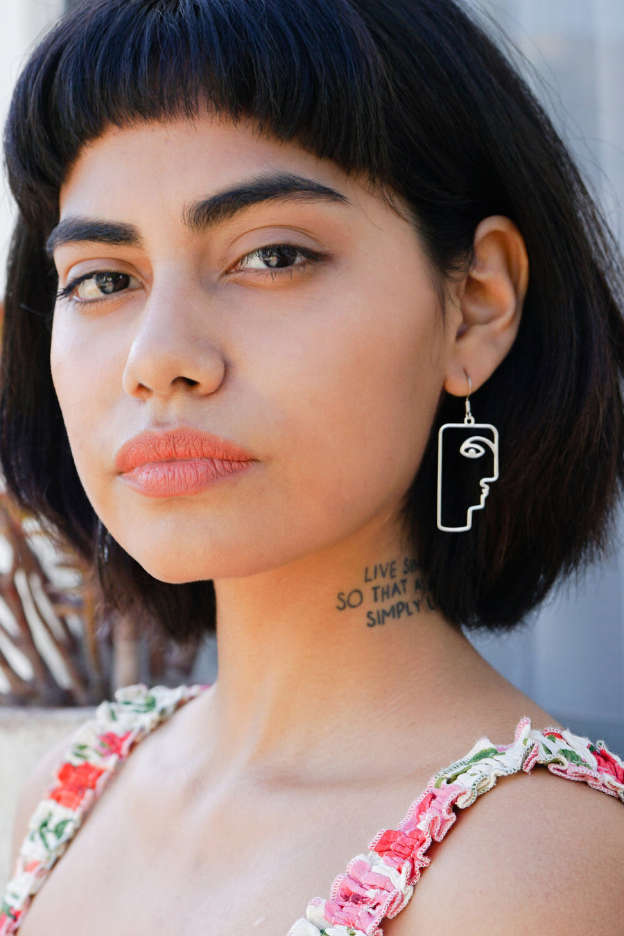 Dahlia Face Earrings