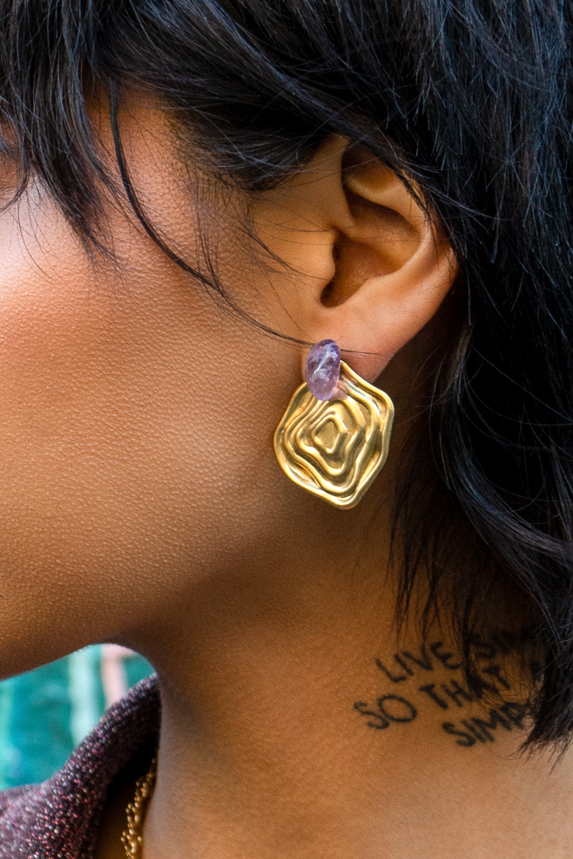 Roads Layered Stud Earring