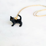 Tiny Rufio Black Cat Necklace